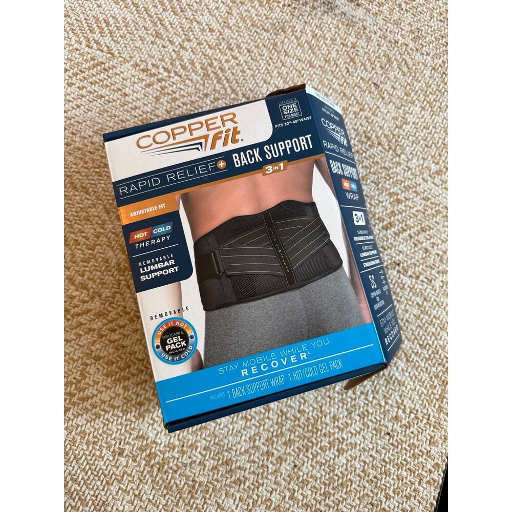 Copper Fit Rapid Relief 3-in-1 Back Support Wrap with Hot/Cold Gel Pack